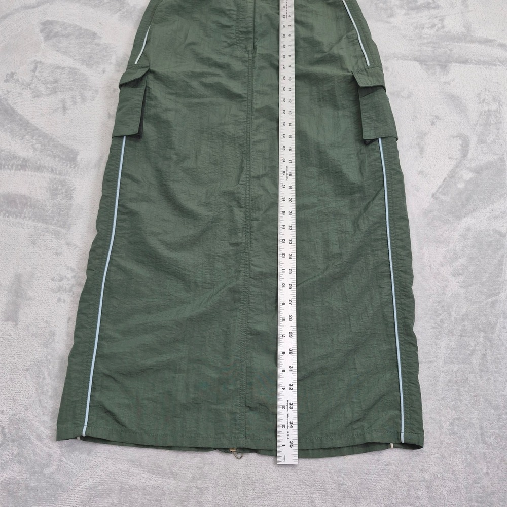 American Eagle Cargo Maxi Performance Green Nylon Skirt Piping Womens 6 (30) M - Picture 5 of 14